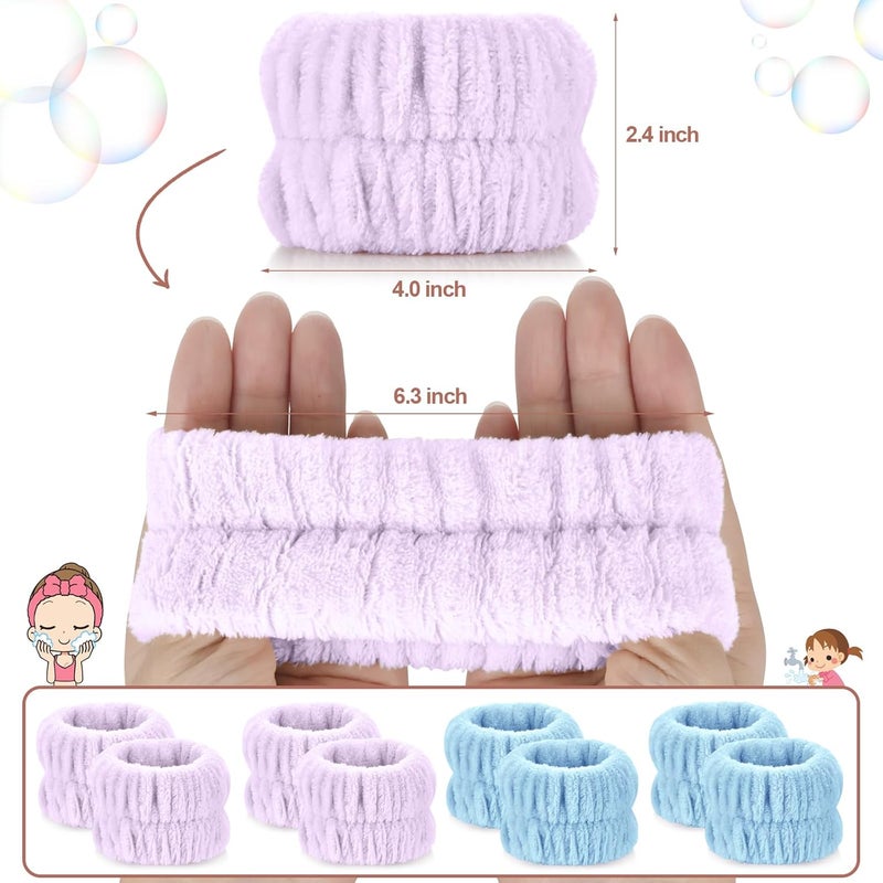 Darfukei Wrist Bands for Washing Face, 4pcs Spa Face Washing Wristbands, Microfiber Arm Wrist Towels, Absorbent Wash Wristbands for Woman Men, Prevent Water from Spilling Down Your Arms - Image 2